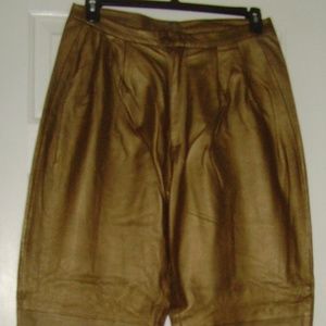 Newport News Genuine Leather Metallic Gold Tone Pants